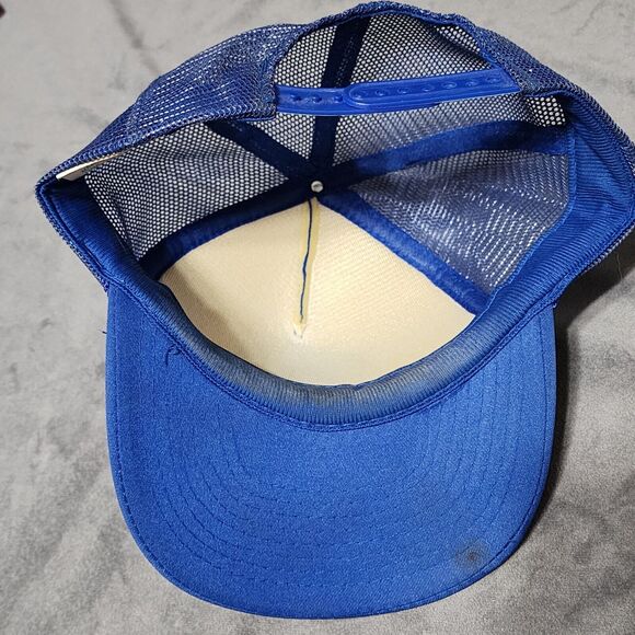 Vintage Trucker Hat Cap Mesh Snap Back Blue Handy Man Building Supplies Elsa TX - Picture 6 of 8